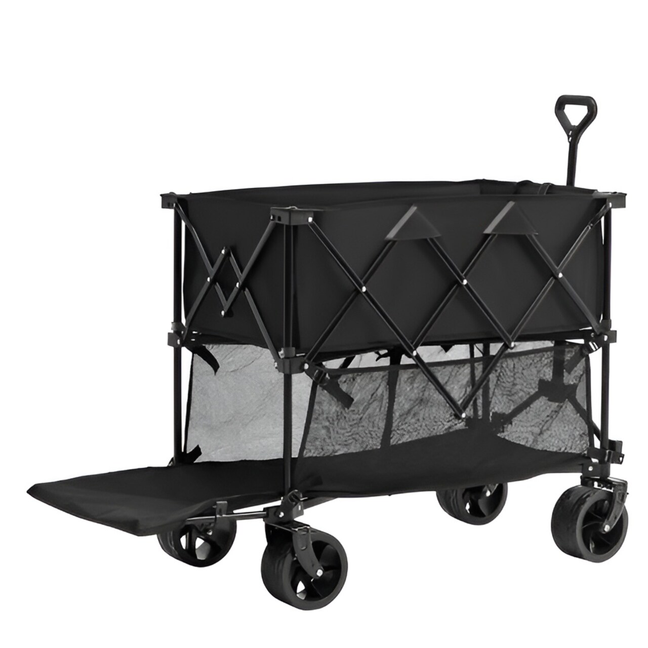 Foldable Double Decker Wagon 400L with All-Terrain Wheels, 52" Extender